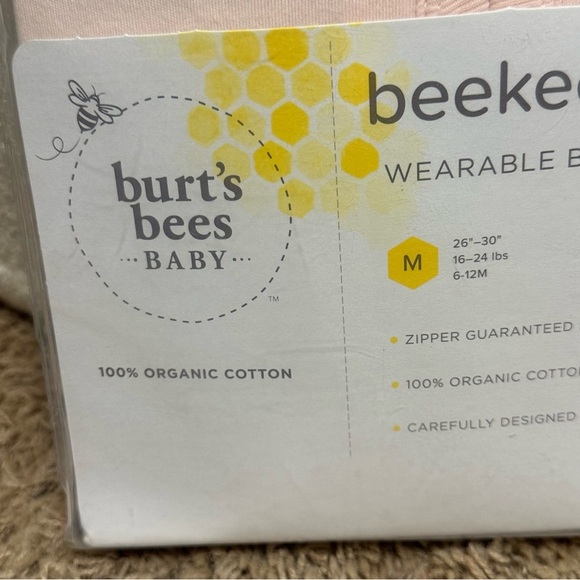 Burt’s Bees Beekeeper Wearable Blanket Pink & White M 6-12 Months 16-24 Lbs NWT - Picture 6 of 12